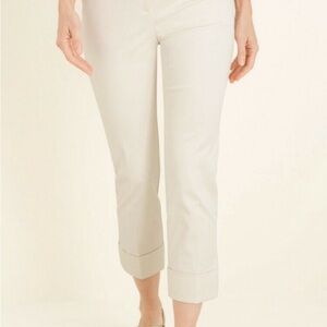 NWT:  Chico's Cropped Straight-Leg Pants in Off-White
